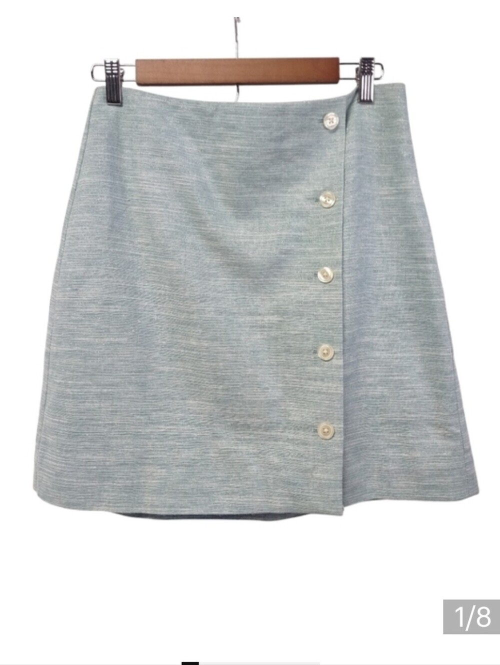 NEW Loft Linen Button Skirt Women's 8 Green Office Career Business Casual Comfy
